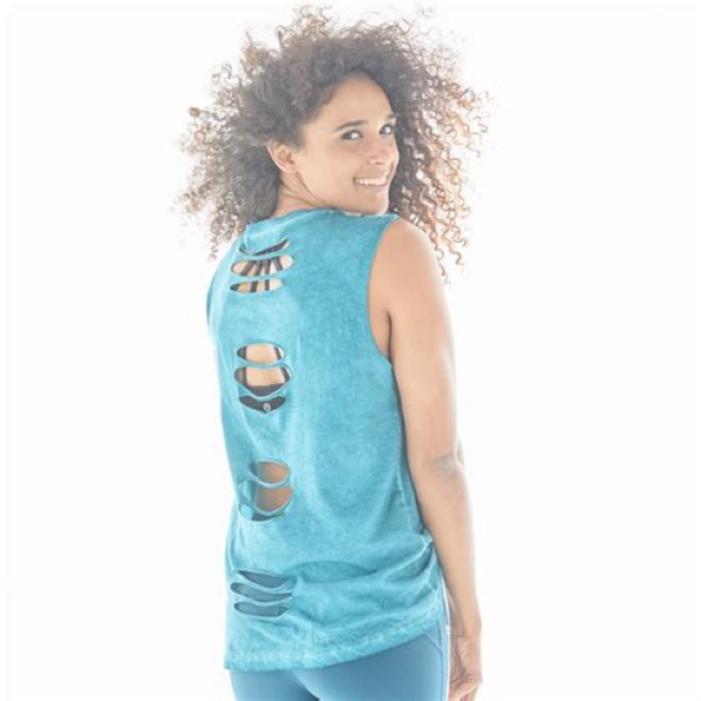 Soulcycle athlete mantra slash back muscle tank